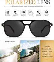 ÉÌƷͼƬ 11 | B0H2V9BFS5 | FEISEDY Retro Polarized Aviator Square Sunglasses for Women Men UV400 B0357
