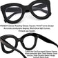 商品图片 4 | B0BGXNJFW2 | FEISEDY Retro Oversized Blue Light Blocking Reading Glasses Thick Frame Anti Glare Digital Eyestrain Readers B2980