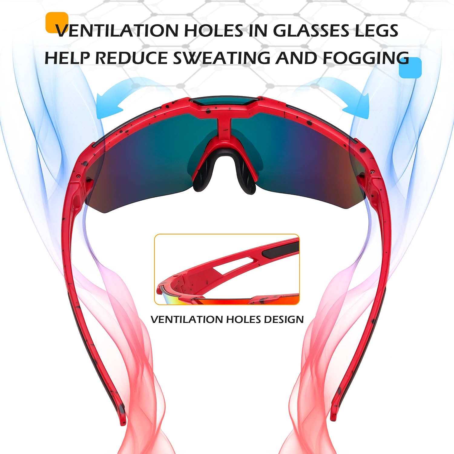 商品图片 3 | B0DBVLTVQD | FEISEDY Kids Sunglasses Youth Baseball Sun Glasses, UV400 Sports Cycling Softball Sunglasses for Adult Boys Girls B0227