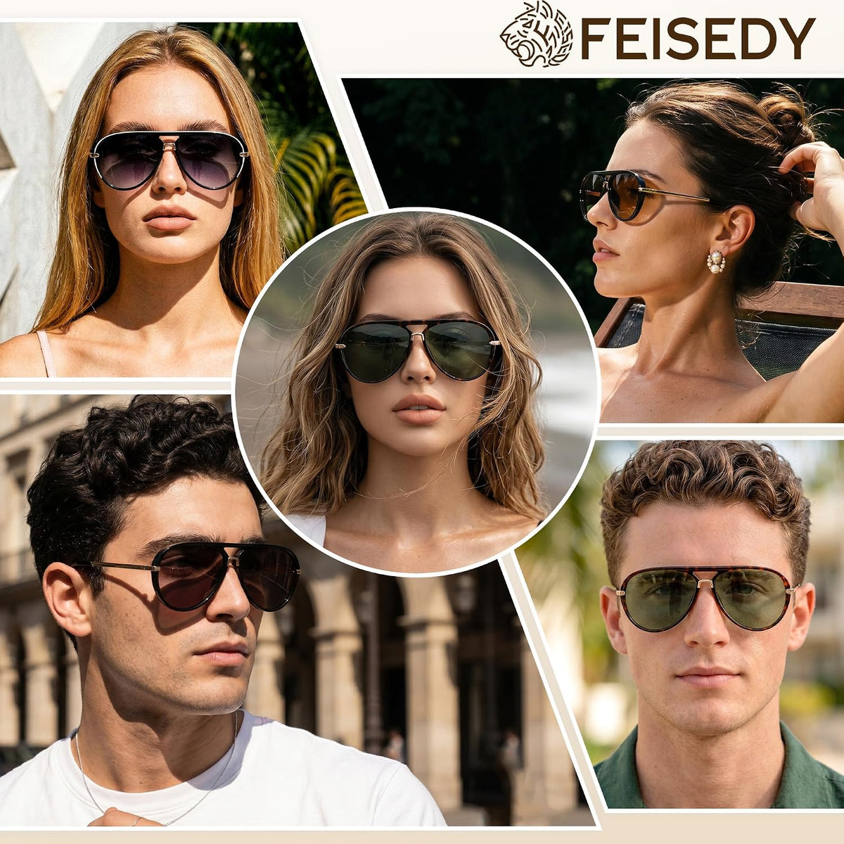 ÉÌƷͼƬ 20 | B0GYVVZBQM | FEISEDY Classic Aviator Sunglasses UV400 Protection for Women Men B0461