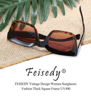 ÉÌƷͼƬ 46 | B07MNGNLNT | FEISEDY Classic Women Sunglasses Fashion Thick Square Sun Glasses B2471