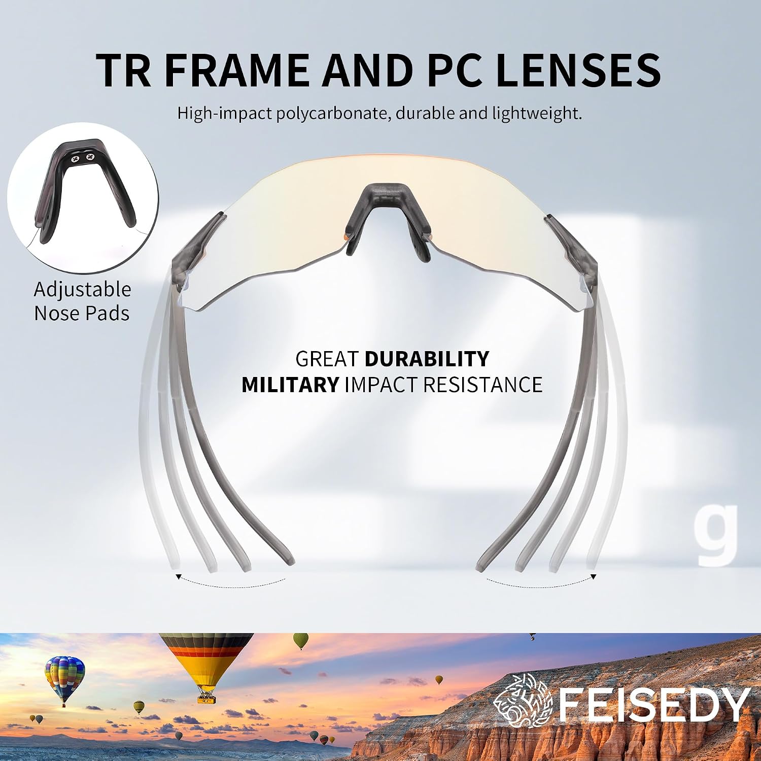 商品图片 21 | B0FHNVLT2X | FEISEDY Photochromic Cycling Glasses for Men Women Mountain Bike Sports Sunglasses UV Protection B0310