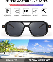 ÉÌƷͼƬ 71 | B09YTJ4FQZ | FEISEDY Vintage Square 70s Flat Aviator Sunglasses Women Men Classic Retro Stylish Frame UV400 Sunglasses B2622