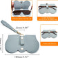 商品图片 10 | B0CFPPR4K1 | FEISEDY 2Pack Soft Leather Sunglass Bag, Portable Holder Eyeglasses Case | Lightweight Portable Design, With Button Clip Wrist Strap for Travel Daily Use B0049