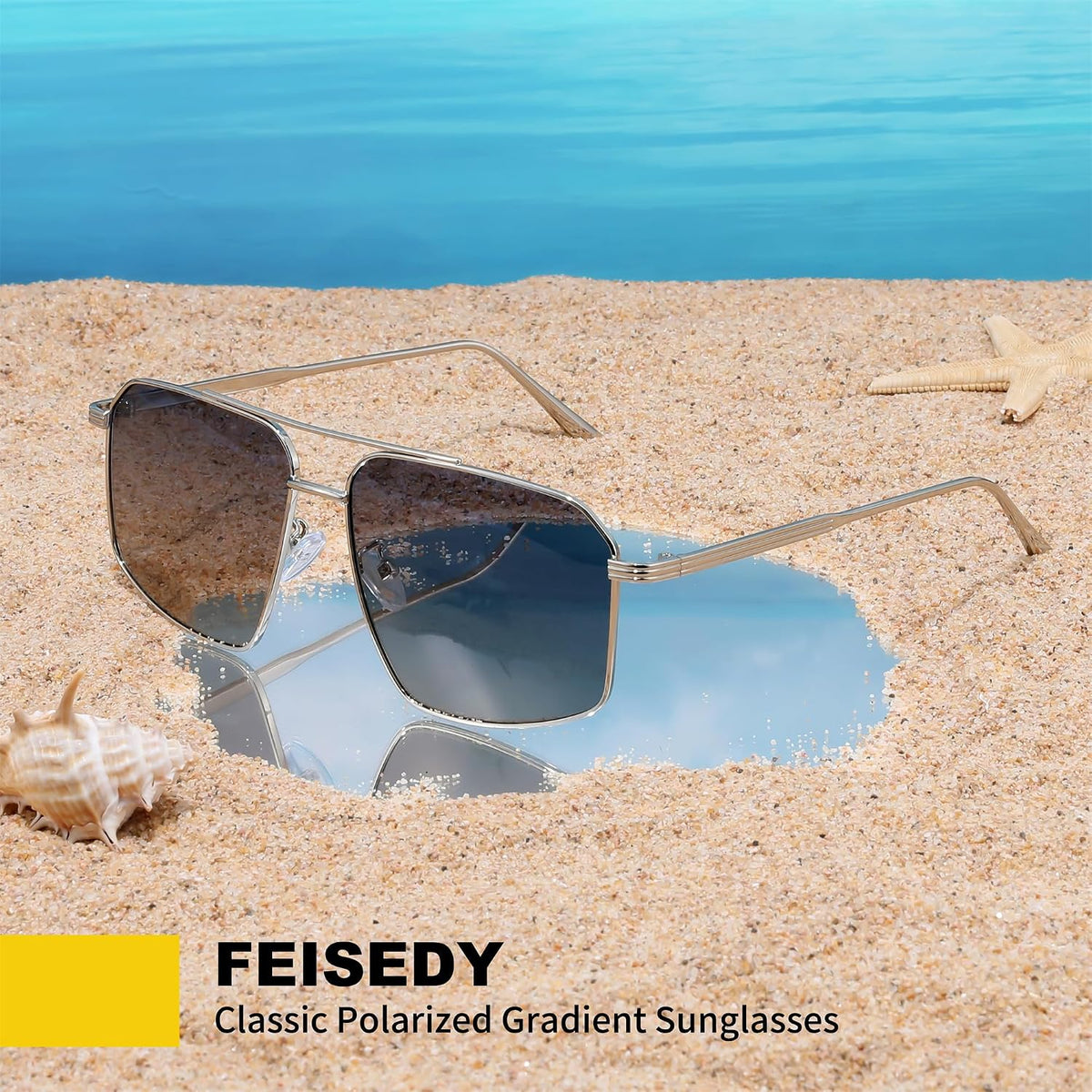 ÉÌƷͼƬ 33 | B0GQY2S7JF | FEISEDY Vintage Polarized Aviator Sunglasses Men Women Classic American Gradient Lens UV400 Protection B0273