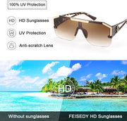 ÉÌƷͼƬ 21 | B09L4V27YS | FEISEDY Square Oversized Sunglasses for Men Women Flat Top B2765