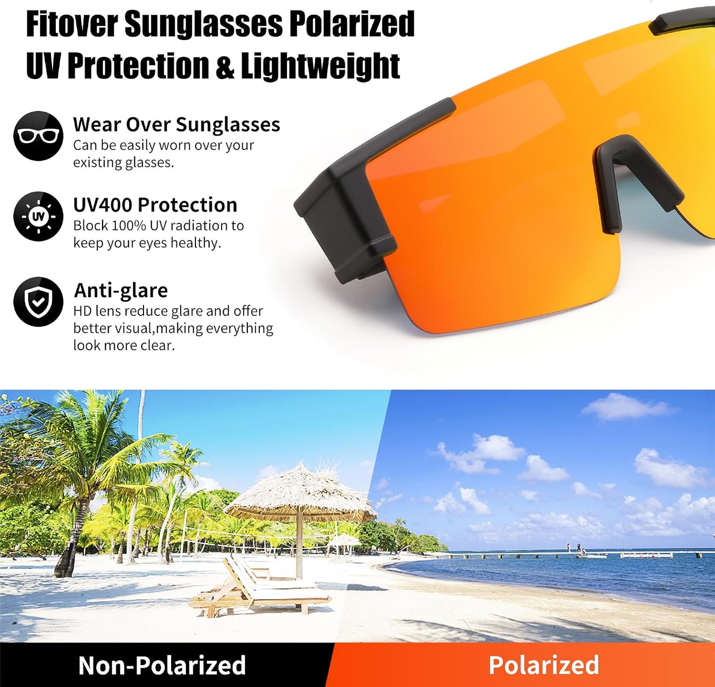 商品图片 15 | B0GGMHCCXG | FEISEDY Polarized Fit Over Glasses Sunglasses for Men Women, Sports Wrap Around for Driving Cycling Fishing B0382
