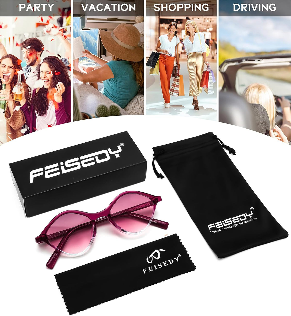 ÉÌƷͼƬ 7 | B0DJ6Y4Z5K | FEISEDY Sunglasses Womens Trendy Rectangle Retro Y2K Classic Sun Glasses Fashion Square UV400 Protection B0235