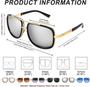ÉÌƷͼƬ 22 | B0B681YMF5 | FEISEDY Retro Trendy Aviator Sunglasses Women Men Classic Vintage Square Sunglasses 70s Large Metal Shades B2321