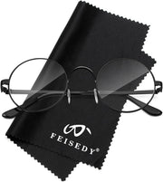 商品图片 8 | B0DSPCTJN4 | FEISEDY Metal Round Glasses for Men Women Retro Nerd Eyeglasses Classic Clear Lens Frame Costume Accessories B0275