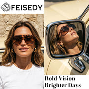 ÉÌƷͼƬ 2 | B0H1WK6BZT | FEISEDY Retro Aviator Polarized Sunglasses Men Women Trendy Square B0433