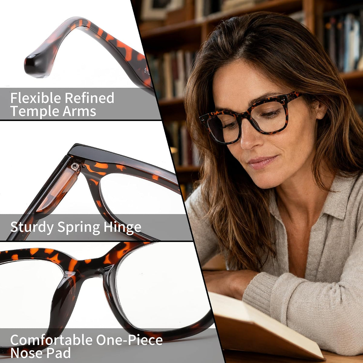 商品图片 10 | B0HCTFJTY2 | FEISEDY Blue Light Blocking Reading Glasses for Women Men B0401
