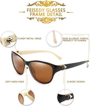 ÉÌƷͼƬ 5 | B07NXZ3WVF | FEISEDY Women Vintage Polarized Sunglasses Lady Elegant Cateye Sun Glasses B2476
