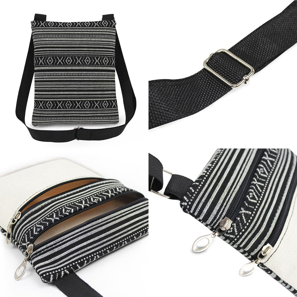 商品图片 3 | B0GF88TPKX | Leaf Pattern Crossbody Handbag with Zipper Colorful Unique Small Crossbody Flower Purse for Women, Creative Phone Hand Bags