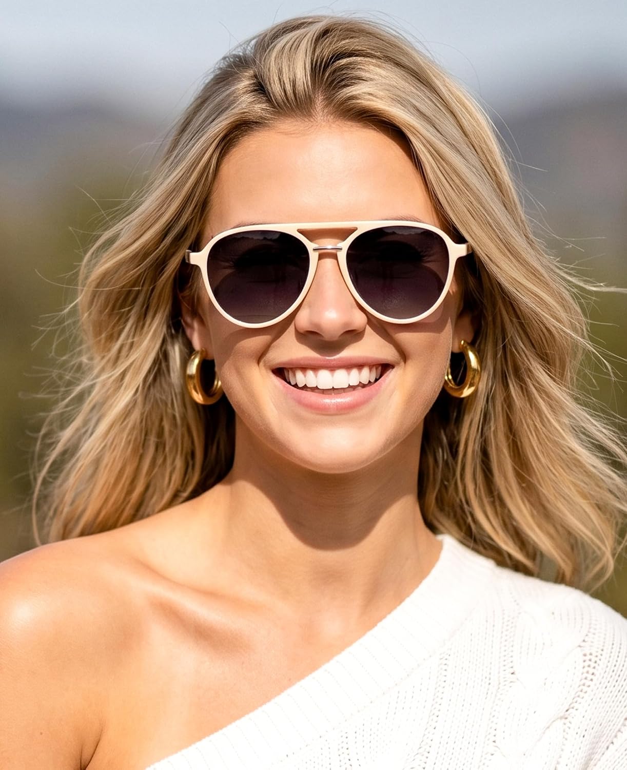 商品图片 17 | B0H1BPNZ36 | FEISEDY 70s Retro Aviator Sunglasses Polarized UV400 for Men Women B0453