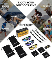 ÉÌƷͼƬ 41 | B0FG2NFPX3 | FEISEDY 3 Pack Polarized Sports Sunglasses for Men, Wrap Around Frame, UV400 Protection, Fishing Driving Cycling B2674