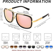 ÉÌƷͼƬ 36 | B0B681YMF5 | FEISEDY Retro Trendy Aviator Sunglasses Women Men Classic Vintage Square Sunglasses 70s Large Metal Shades B2321