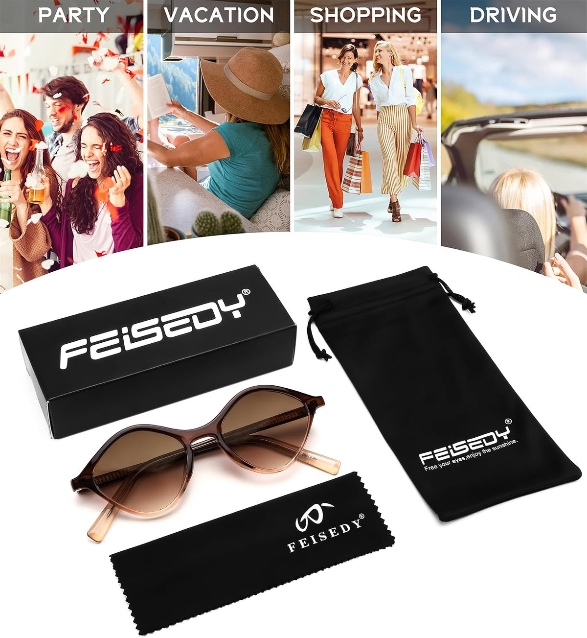 ÉÌƷͼƬ 14 | B0DJ6Y4Z5K | FEISEDY Sunglasses Womens Trendy Rectangle Retro Y2K Classic Sun Glasses Fashion Square UV400 Protection B0235