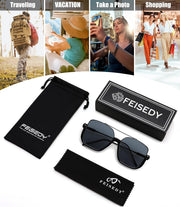 ÉÌƷͼƬ 14 | B0GXYGJLHV | FEISEDY Retro Square Aviator Sunglasses for Women Men Y2K Oversized B0432