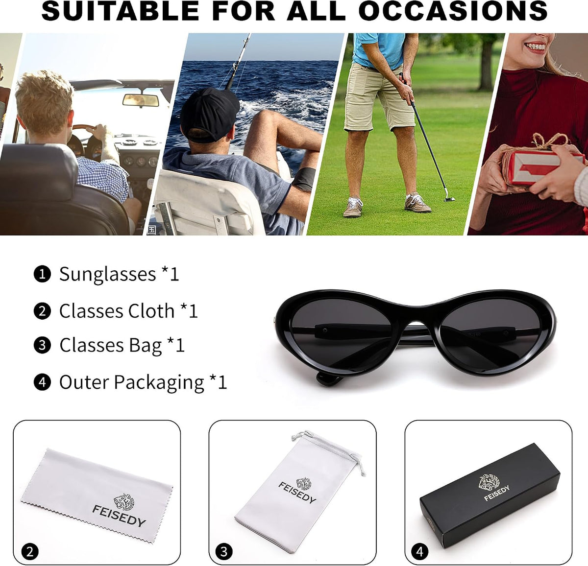 ÉÌƷͼƬ 7 | B0GX9KMP8W | FEISEDY Cat eye Sunglasses for Women and Men UV400 Protection, Retro Trendy Classic Sunnies B0436