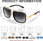 ÉÌƷͼƬ 7 | B0B681YMF5 | FEISEDY Retro Trendy Aviator Sunglasses Women Men Classic Vintage Square Sunglasses 70s Large Metal Shades B2321