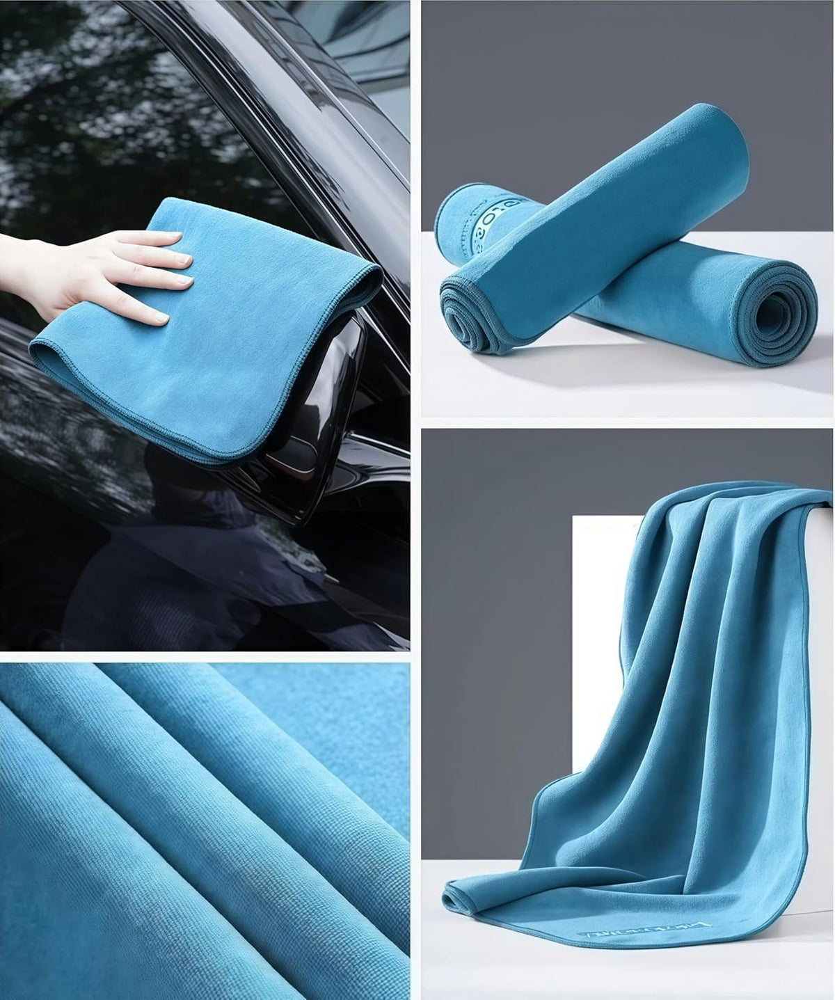 商品图片 7 | B0G2L2SBF6 | Microfiber Towels for Cars 3 Pieces Drying Towel & Cleaning Cloths 11.8x11.8in Thick Absorbent Wipes for Car Home Motorbike