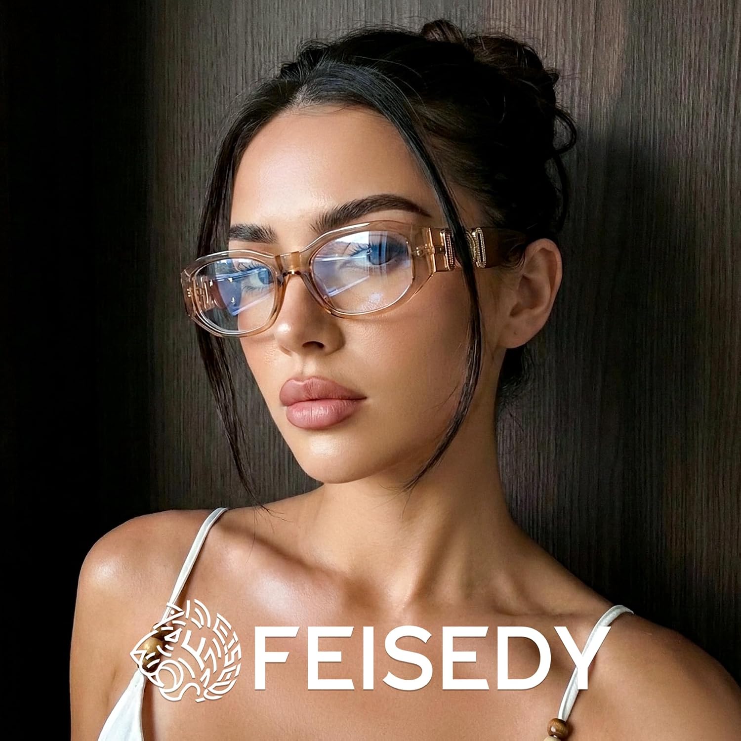 商品图片 12 | B0G34MVJQC | FEISEDY Trendy Blue Light Reading Glasses for Women and Men B0317 | Vintage 90s Anti-Glare Readers