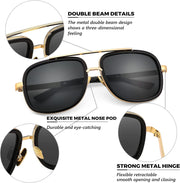 ÉÌƷͼƬ 41 | B0B681YMF5 | FEISEDY Retro Trendy Aviator Sunglasses Women Men Classic Vintage Square Sunglasses 70s Large Metal Shades B2321