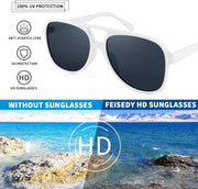 ÉÌƷͼƬ 53 | B0CB543WBD | FEISEDY Vintage Retro 70s Plastic Aviator Sunglasses Women Men Classic Large Squared Frame B2751