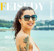 ÉÌƷͼƬ 112 | B079GSTW1D | FEISEDY Polarized Women Square Sunglasses Sparkling Composite Shiny Frame B2289