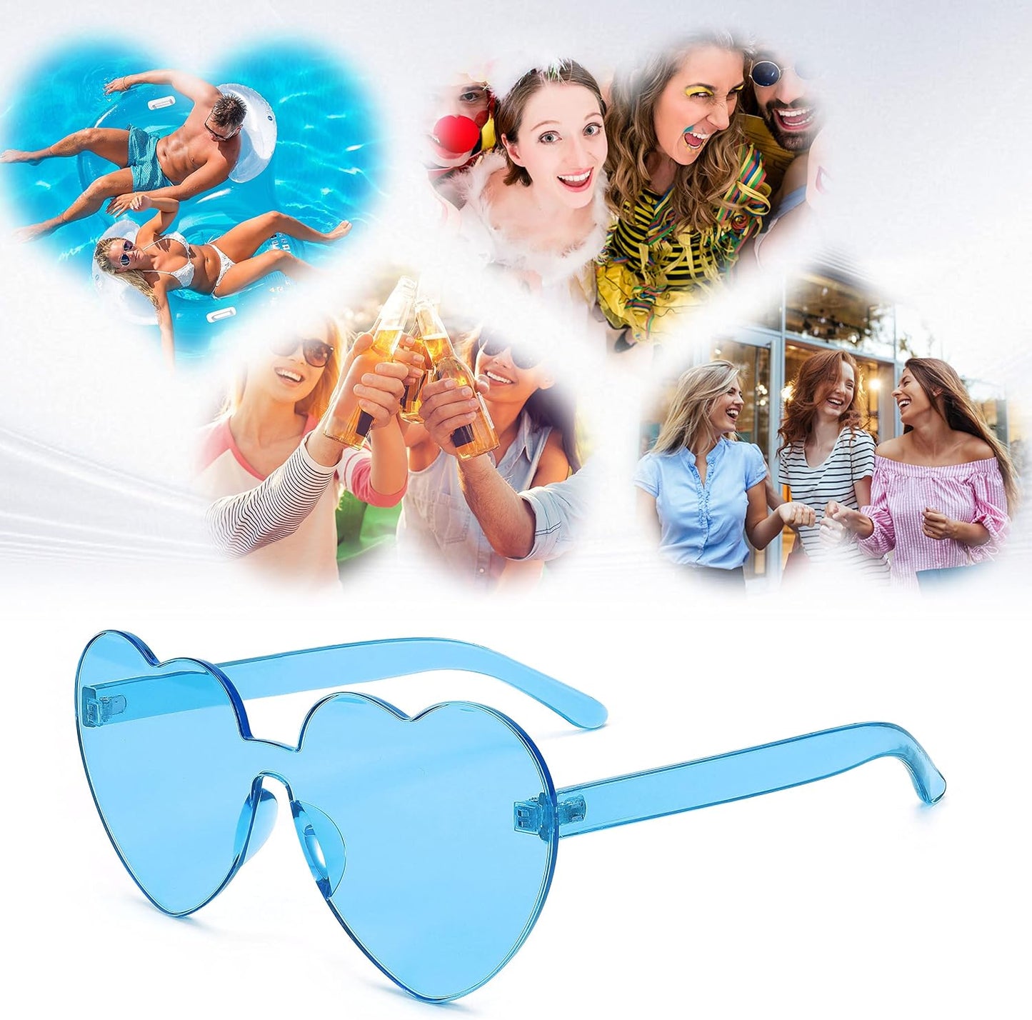 商品图片 32 | B07BLKHDRH | FEISEDY Thick Heart Sunglasses Rimless Heart Shaped Sun Glasses Women Fashion Love Glasses B2419