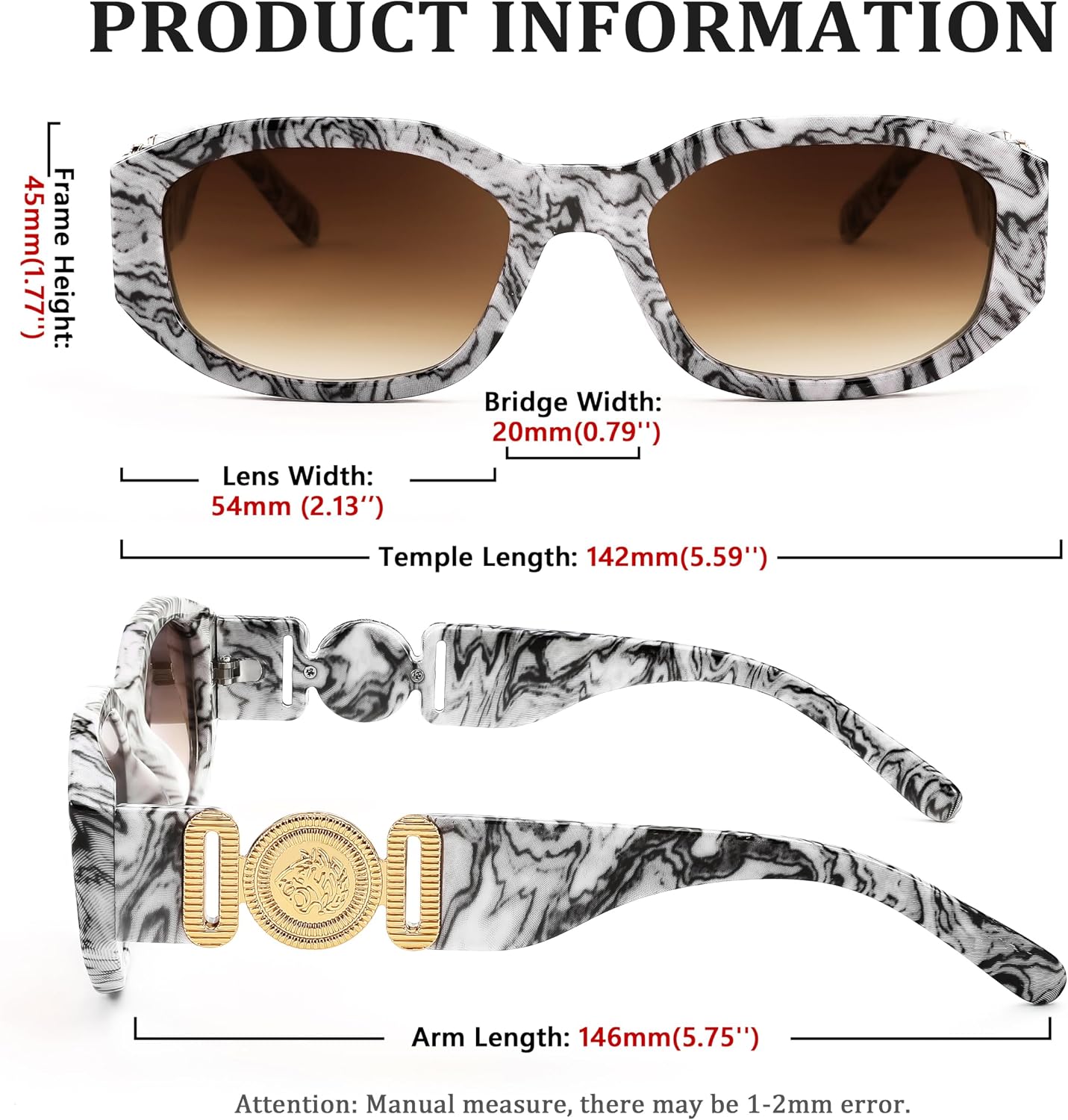商品图片 49 | B0B5V7T75J | FEISEDY Retro Trendy Rectangle Sunglasses Women Men Narrow Shades B2322