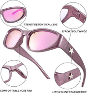 ÉÌƷͼƬ 16 | B0CBTG9FHB | FEISEDY Y2K Wrap Around Fashion Sunglasses for Women Men Trendy Futuristic 2000s Accessories Oval Sunglasses B1088