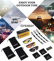 ÉÌƷͼƬ 19 | B0FG2NFPX3 | FEISEDY 3 Pack Polarized Sports Sunglasses for Men, Wrap Around Frame, UV400 Protection, Fishing Driving Cycling B2674