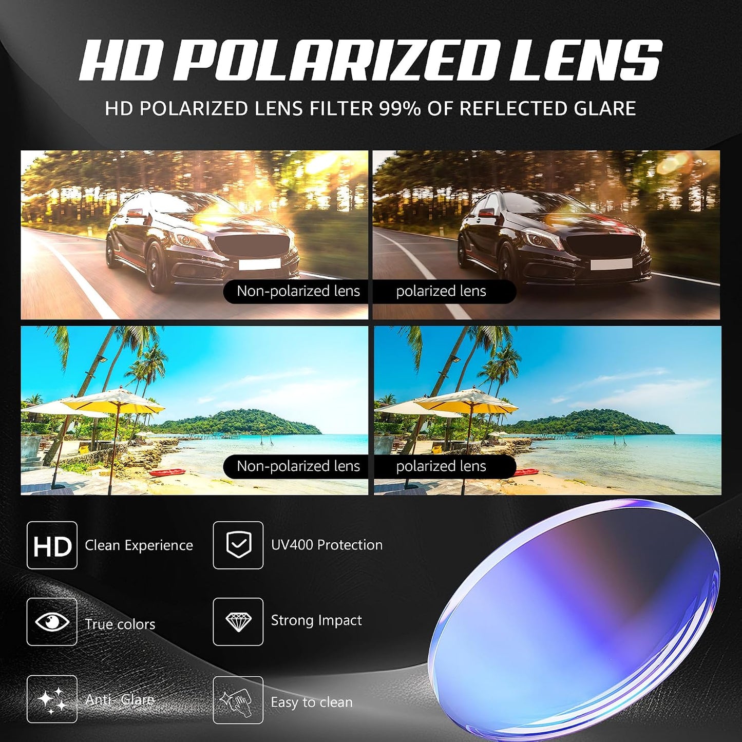 商品图片 29 | B0DSV55WLM | FEISEDY Polarized Sunglasses Men Women Mirrored One Piece Lens B0277