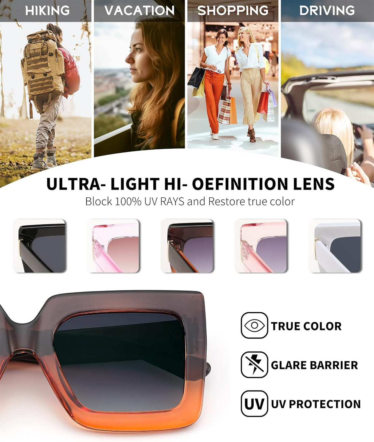 ÉÌƷͼƬ 25 | B0BZRNQQL1 | FEISEDY Oversized Square Sunglasses for Women Fashion Shades Luxury Big Sun Glasses UV400 Protection B2380