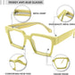 商品图片 13 | B0CDBH37B5 | FEISEDY Oversized Blue Light Glasses for Women Men TR90 Retro Square Anti Eyestrain Glasses Rectangle Fashion Frame B0037