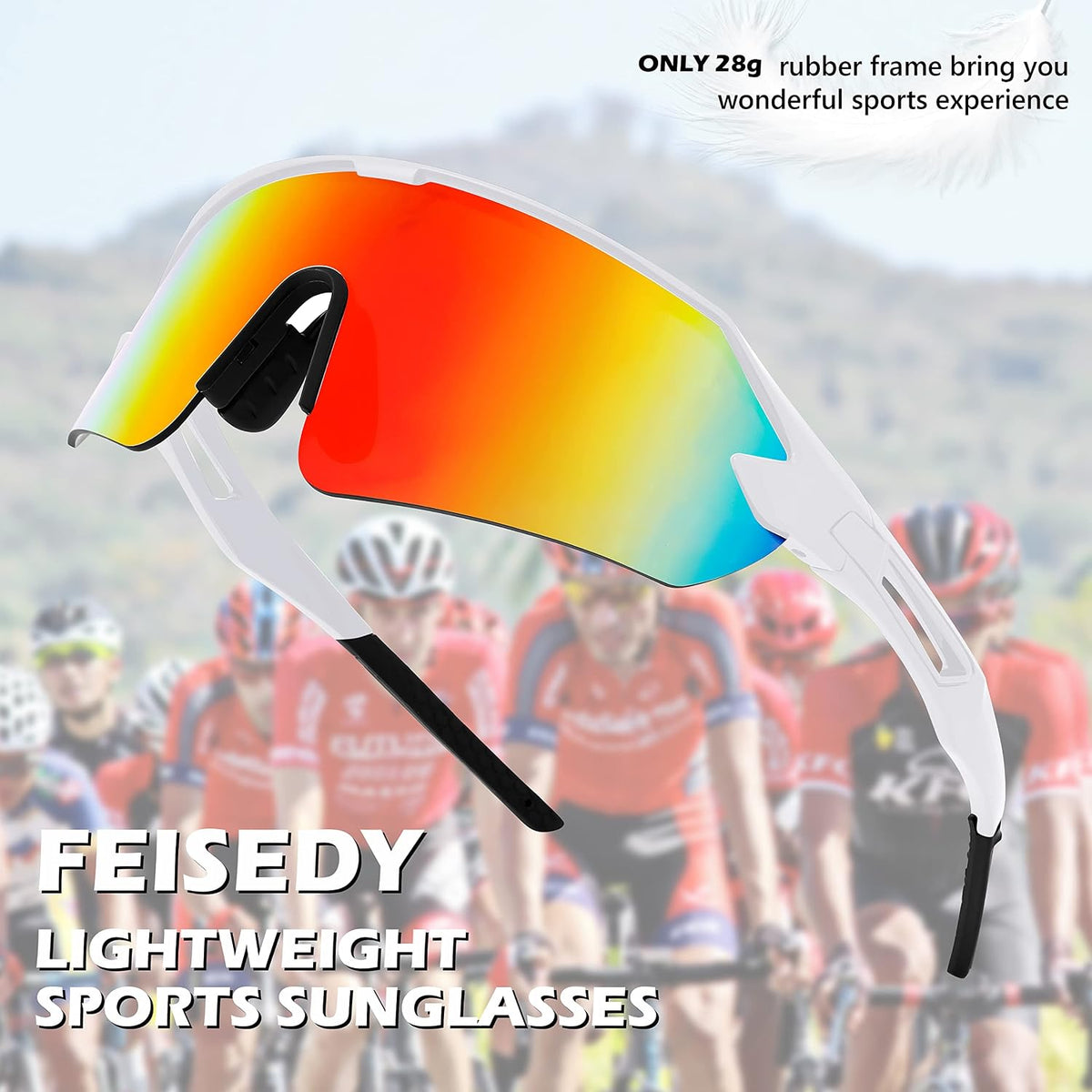 ÉÌƷͼƬ 55 | B0BQLPB8JV | FEISEDY Sports Sunglasses for Men and Women, UV400 Protection Outdoor Cycling Driving Fishing Glasses B2987