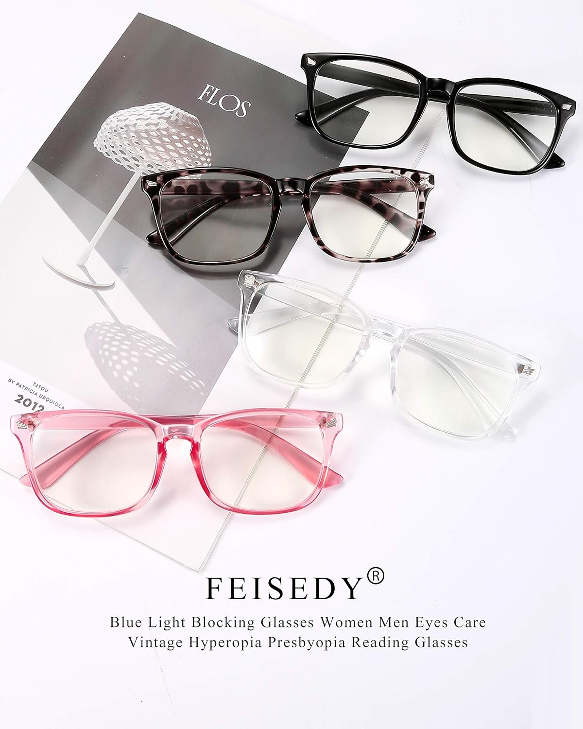 ÉÌƷͼƬ 18 | B07Z19XLDT | FEISEDY Vintage Reading Blue Light Blocking Glasses Women Men Reader Spring Hinge Glasses B2519