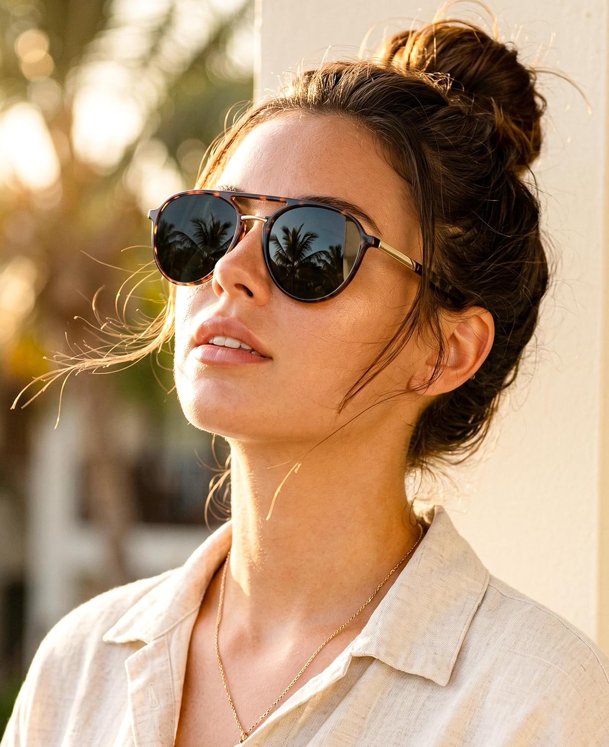 商品图片 9 | B0H1BPNZ36 | FEISEDY 70s Retro Aviator Sunglasses Polarized UV400 for Men Women B0453
