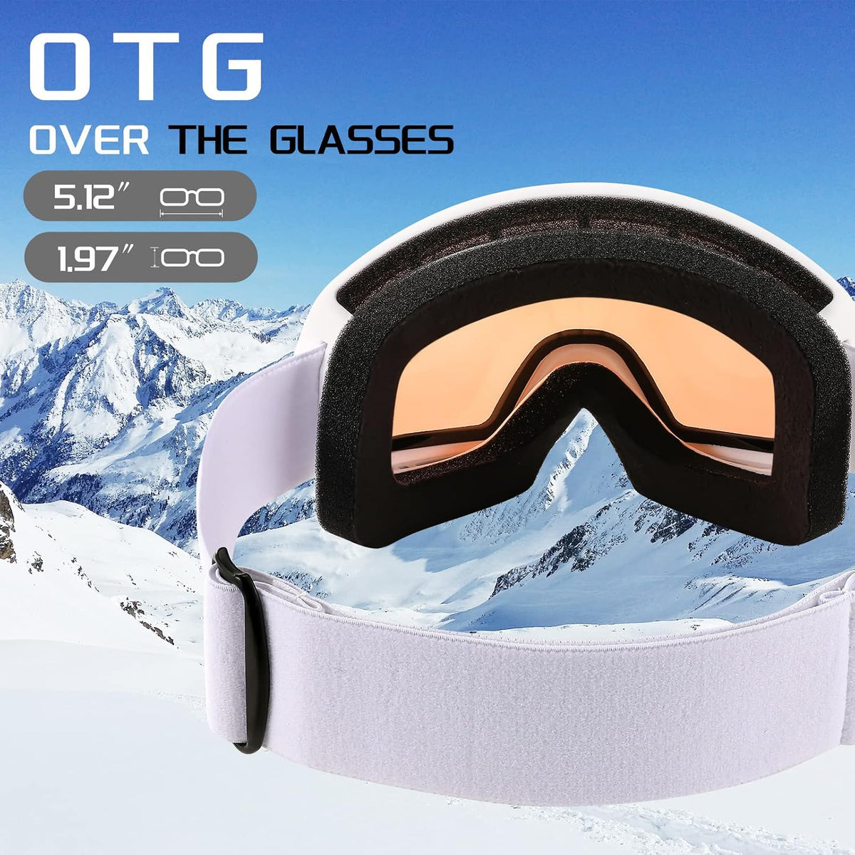 商品图片 37 | B0GHRB6WCQ | FEISEDY Ski Goggles, OTG Snow Sport Goggles for Adult Youth, Anti-Fog UV400 Protection Bendable Dual-Lenses B2961
