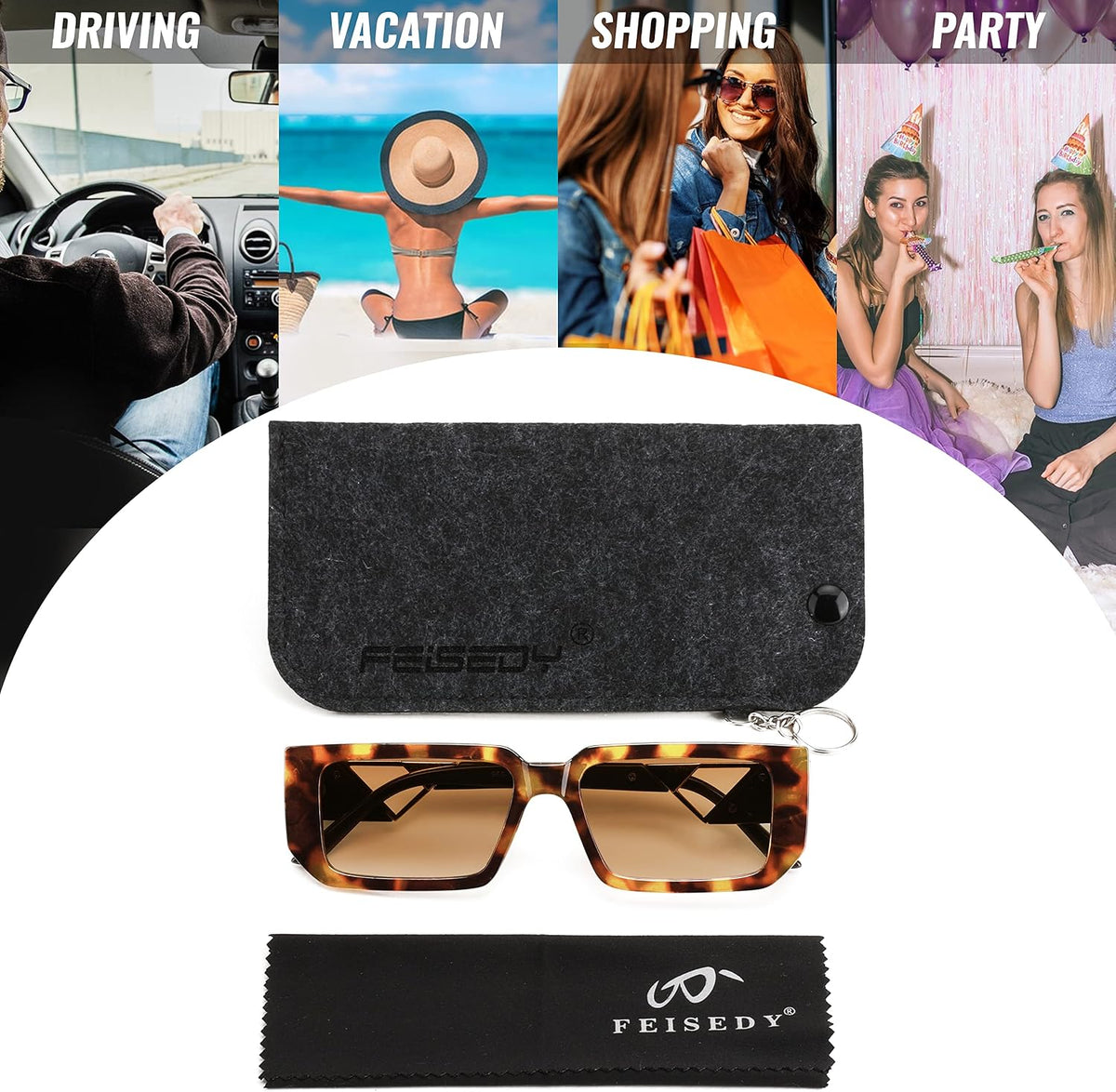 ÉÌƷͼƬ 14 | B0BP7NZR55 | FEISEDY Small Fashion Square Sunglasses for Women Men 90s Vintage Rectangle Sunglasses B2972