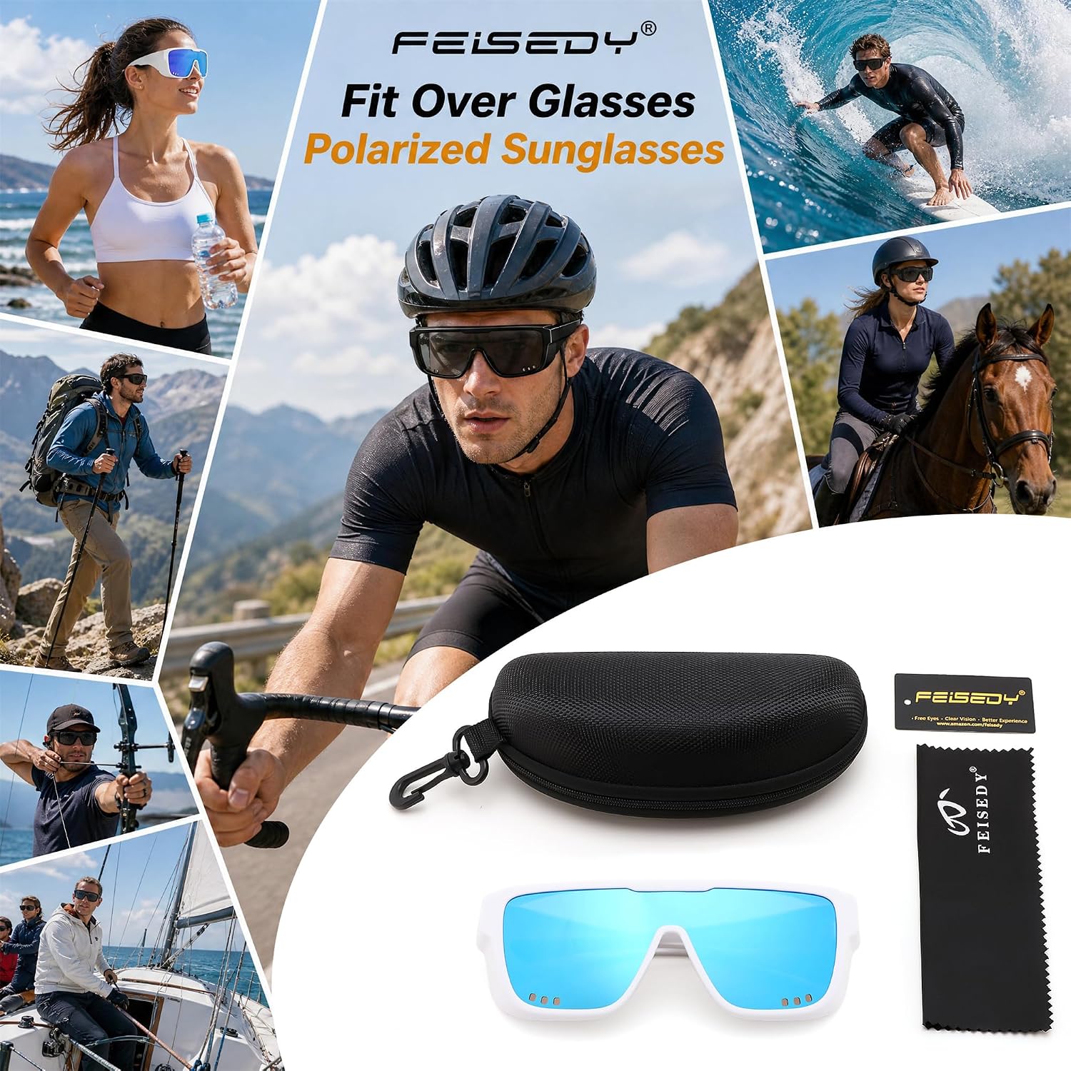 商品图片 21 | B0H2Z4Q1KM | FEISEDY Fit Over Glasses Polarized Sunglasses for Men Women B0456