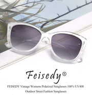 ÉÌƷͼƬ 104 | B07M9V125F | FEISEDY Polarized Vintage Sunglasses American Womens Square Jackie O Cat Eye Sunglasses B2451