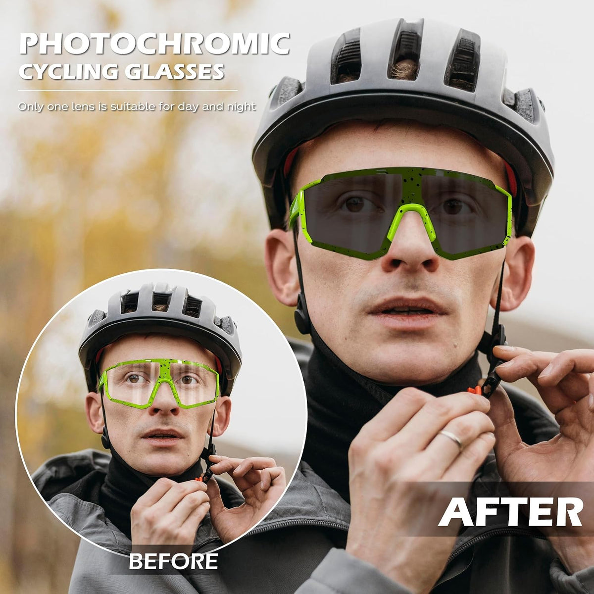 ÉÌƷͼƬ 11 | B0CWVBBLR3 | FEISEDY Photochromic Cycling Glasses for Men Women Clear Mountain Bike Sunglasses Sports Baseball B0133