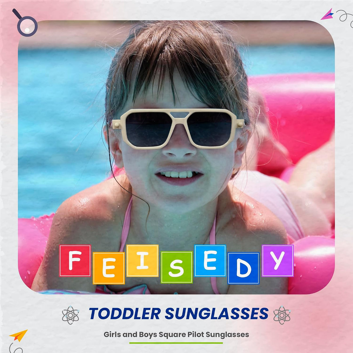 ÉÌƷͼƬ 2 | B0DB1CWQFV | FEISEDY Toddler Aviator Polarized Sunglasses Flexible Frame Cute Baby Boys Girls Age 0-6 Rubber Outdoor B2789