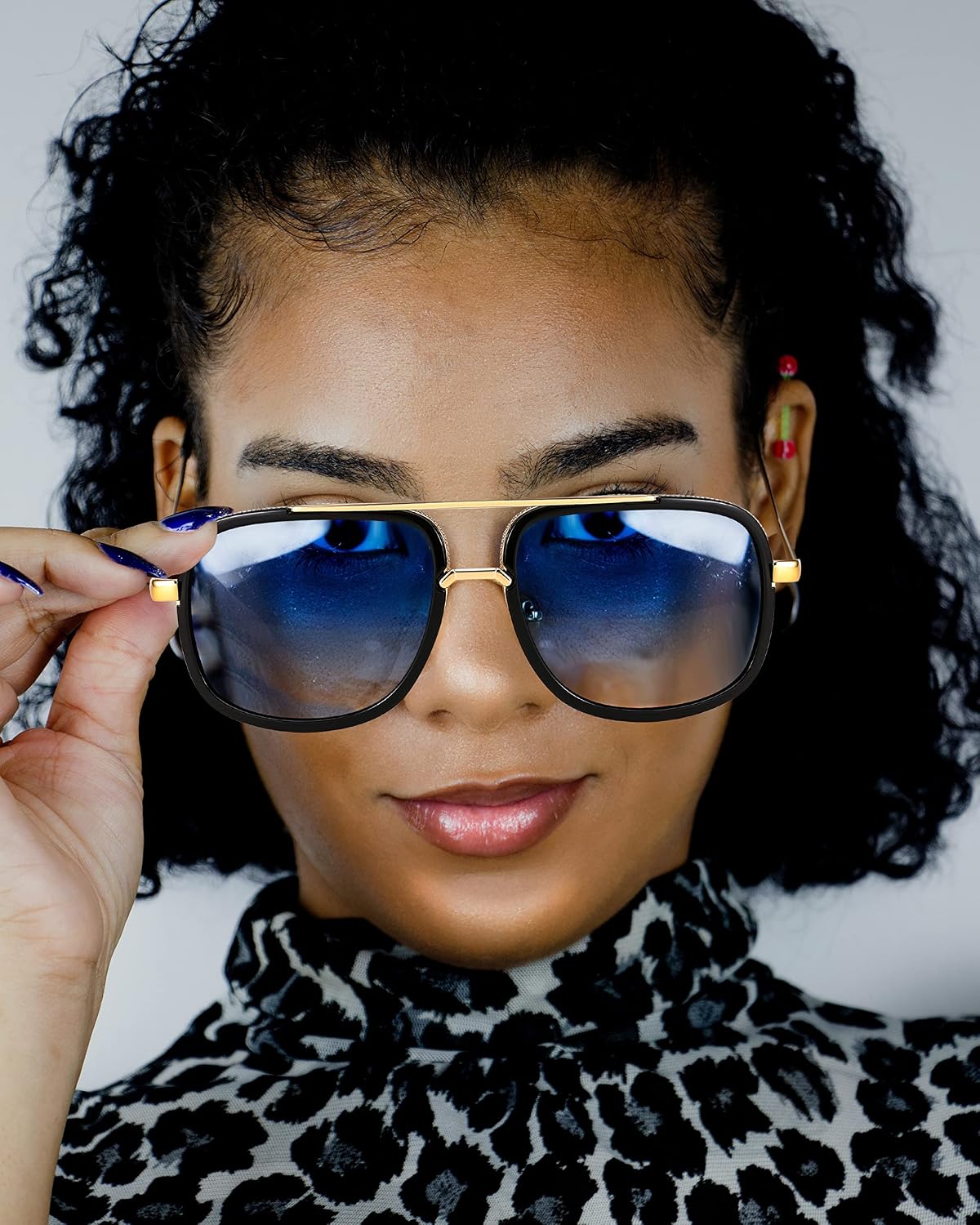 ÉÌƷͼƬ 16 | B0B681YMF5 | FEISEDY Retro Trendy Aviator Sunglasses Women Men Classic Vintage Square Sunglasses 70s Large Metal Shades B2321