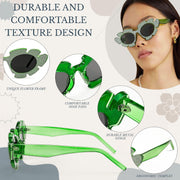 ÉÌƷͼƬ 4 | B0BRCJF4HH | FEISEDY Trendy Cat Eye Sunglasses Flower-shaped Frames Retro Diamond Cateye Eyewear for Women Men Oversized Sunglasses B2370
