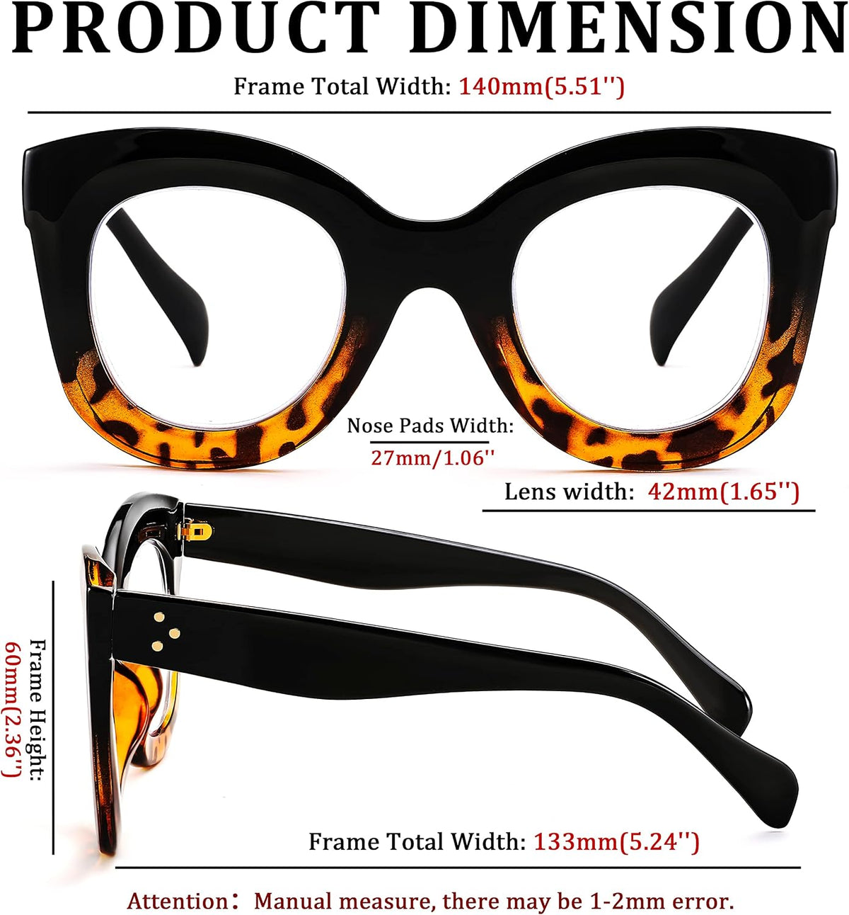 ÉÌƷͼƬ 12 | B0BGXNJFW2 | FEISEDY Retro Oversized Blue Light Blocking Reading Glasses Thick Frame Anti Glare Digital Eyestrain Readers B2980