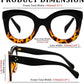 商品图片 12 | B0BGXNJFW2 | FEISEDY Retro Oversized Blue Light Blocking Reading Glasses Thick Frame Anti Glare Digital Eyestrain Readers B2980
